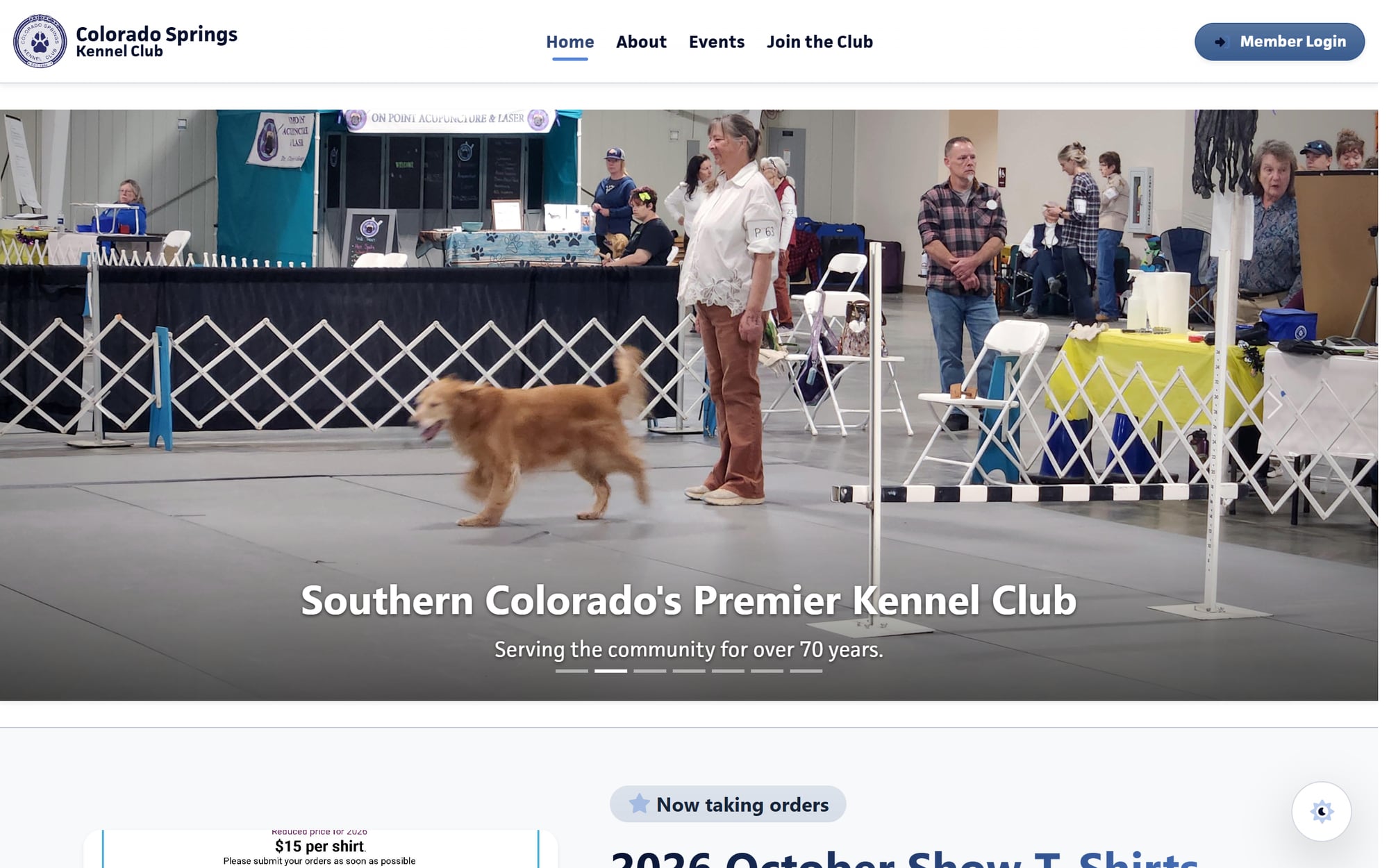 The Colorado Springs Kennel Club website, built and looked after by Brian