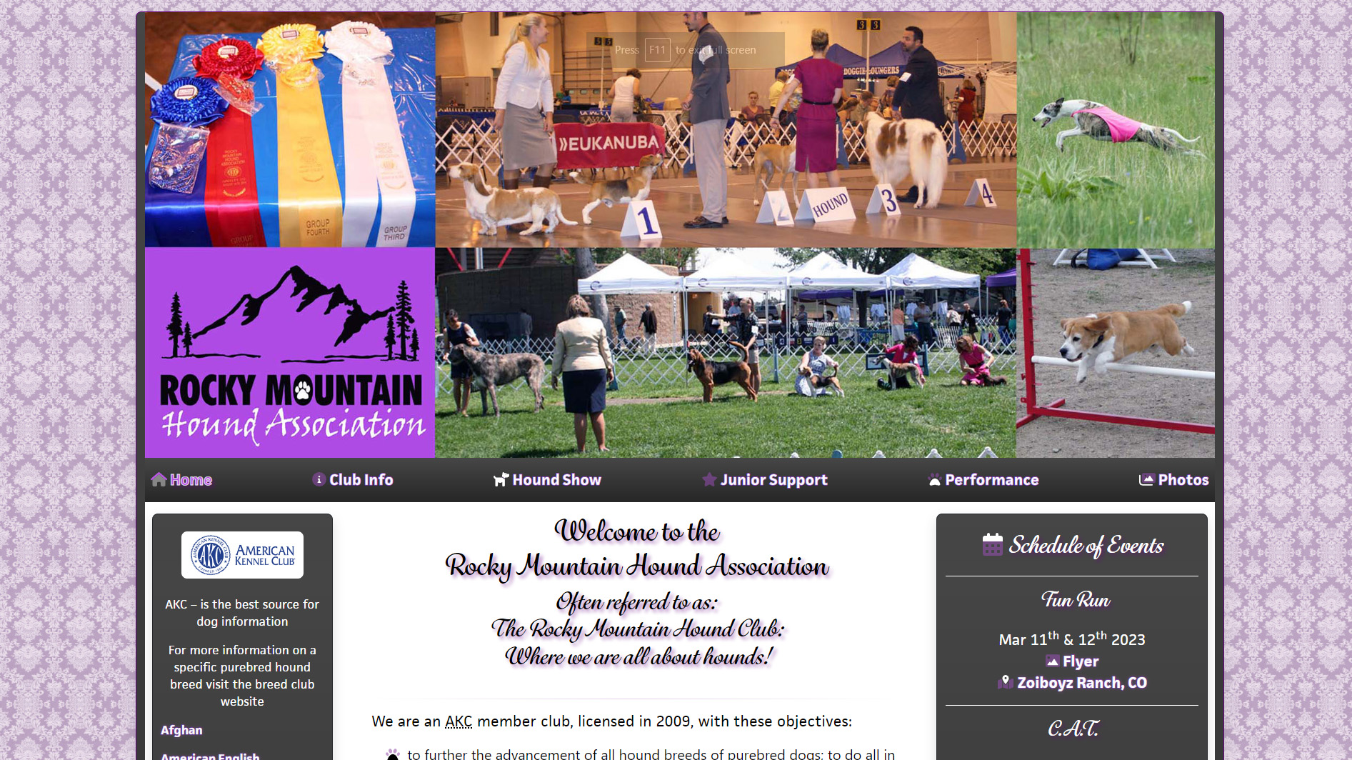 Rocky Mountain Hound Association website